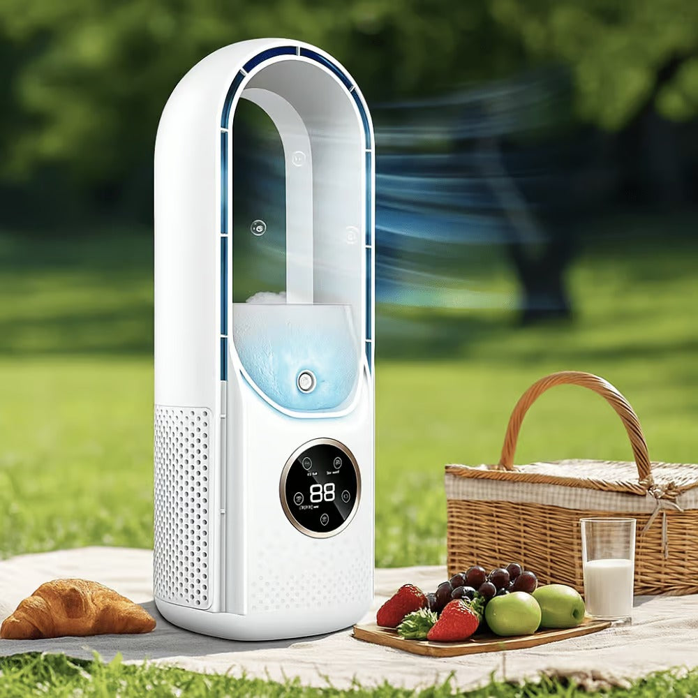 Quiet Bladeless Air Cooler with 6 Speeds & Humidifier - image 3 of 7