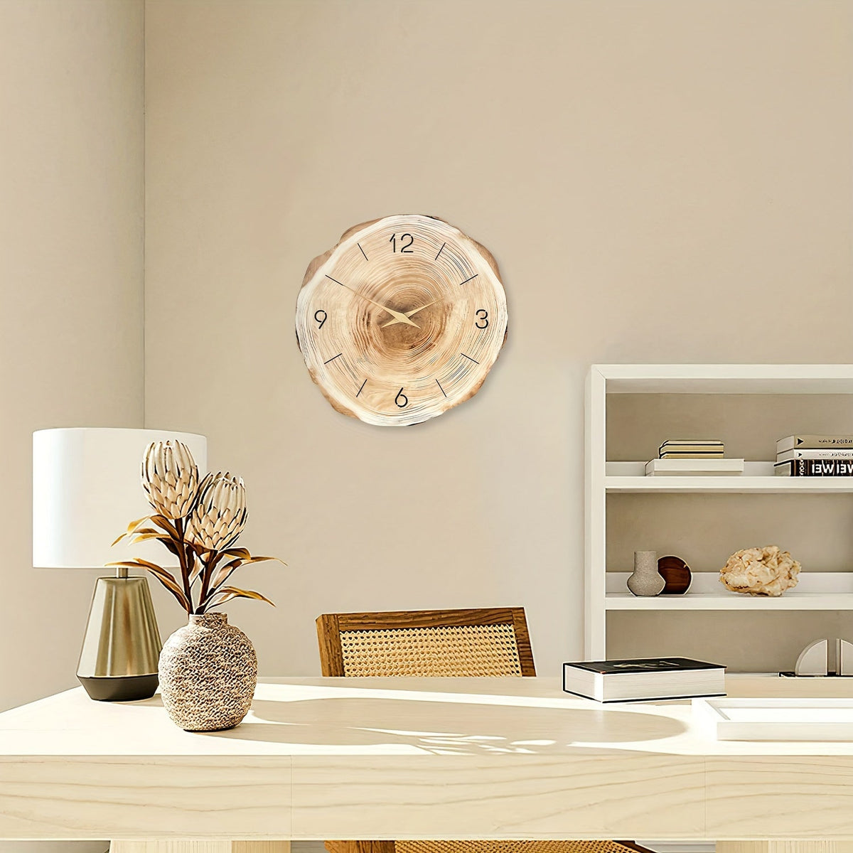 Silent Wooden Wall Clock Dandy - Realistic Texture - Home products