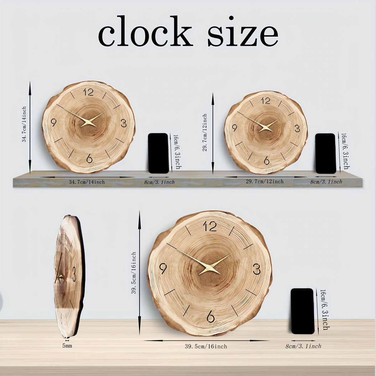 Silent Wooden Wall Clock Dandy - image 4 of 8