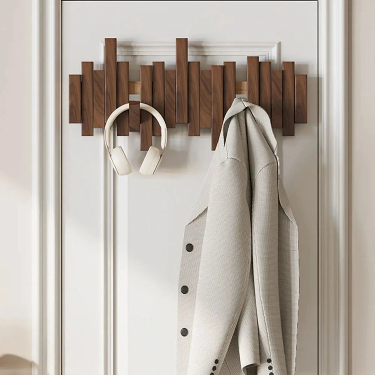 Unique Wall Coat Rack with Piano-Style Design for an Elegant Hallway - Home products