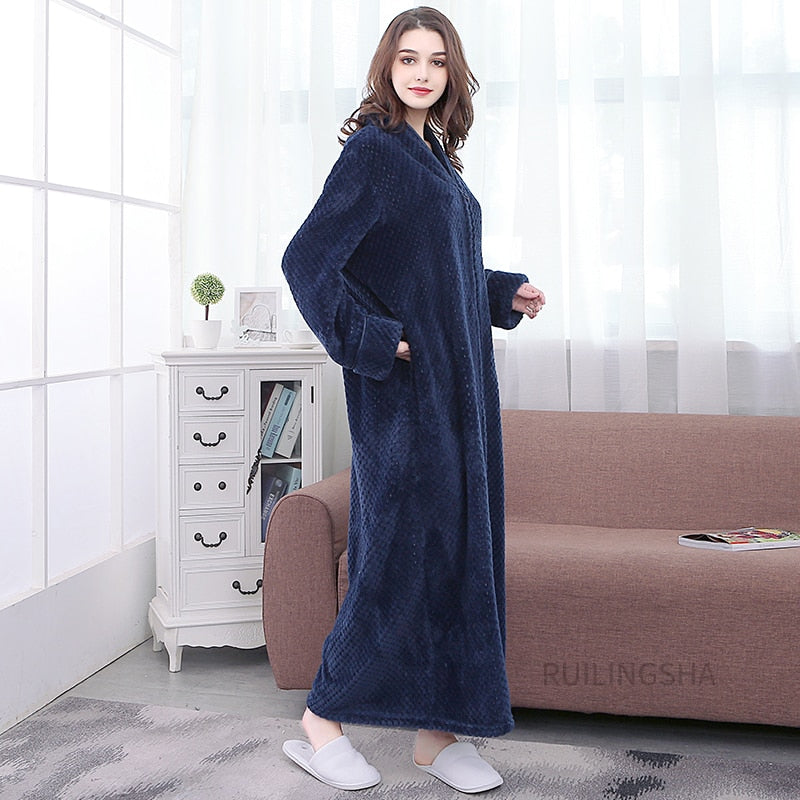 Thermal Bathrobe With Zip - image 3 of 20