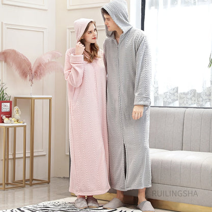Thermal Bathrobe With Zip - image 11 of 20
