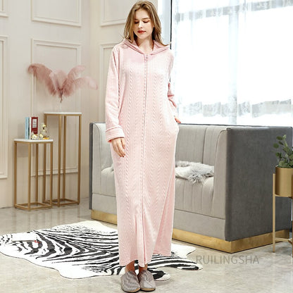 Thermal Bathrobe With Zip - image 16 of 20