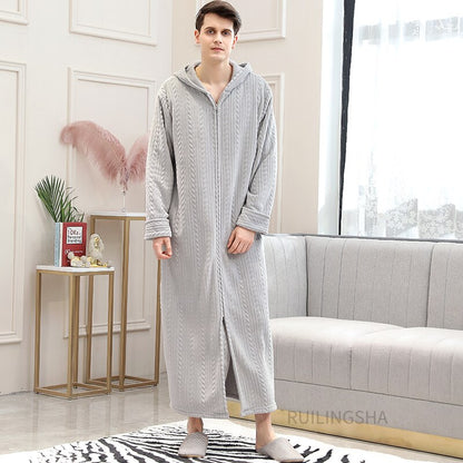 Thermal Bathrobe With Zip - Warm & Comfortable | Unisex Design - Jackets ladies