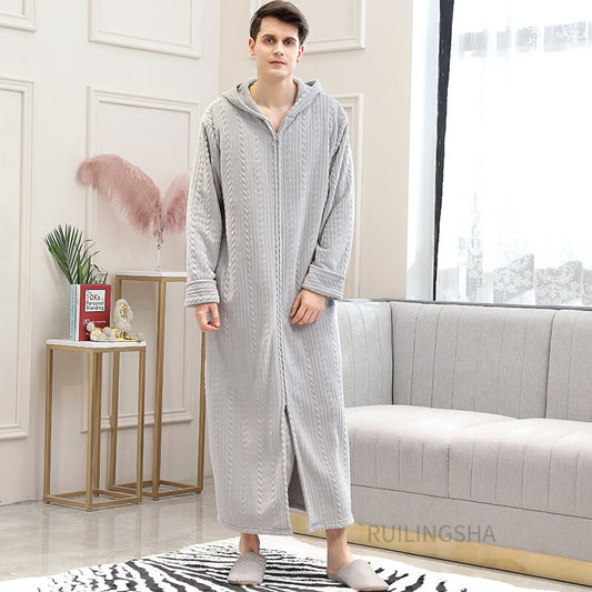 Thermal Bathrobe With Zip - Warm & Comfortable | Unisex Design - Jackets ladies