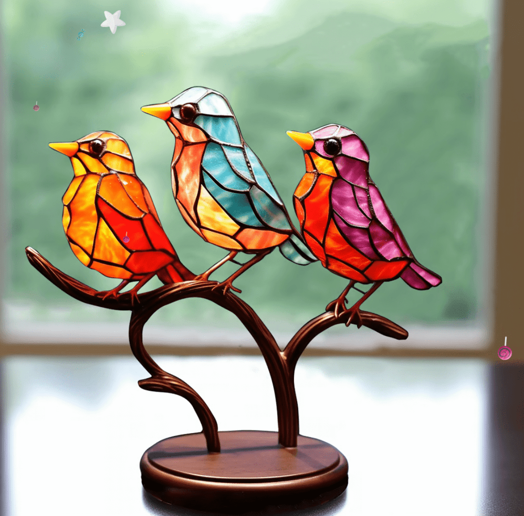 Stained Glass VivaBirds Decoration - image 3 of 5