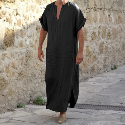 White Djellaba with V-Neck - image 2 of 5