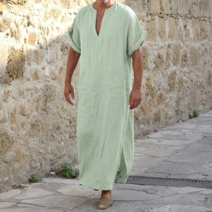 White Djellaba with V-Neck - image 4 of 5