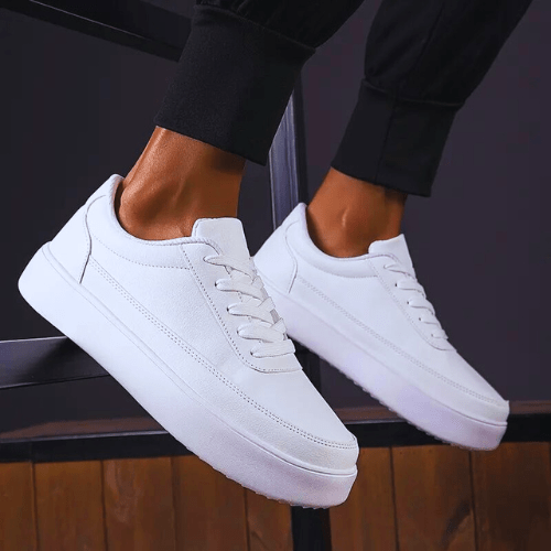 White Orthopaedic Men's Sneakers - Support and Comfort - Men's shoes