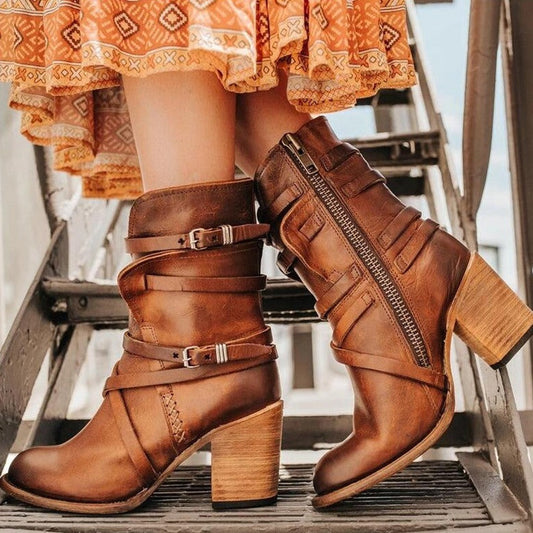 Vintage Ankle Boots - Orthopaedic Heel - Women - Women's shoes